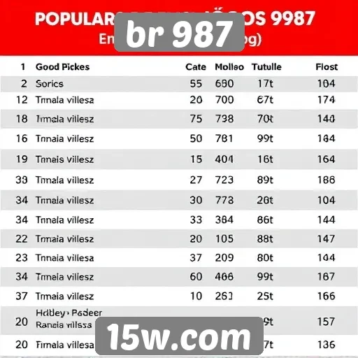 Ranking dos jogos mais populares no br 987